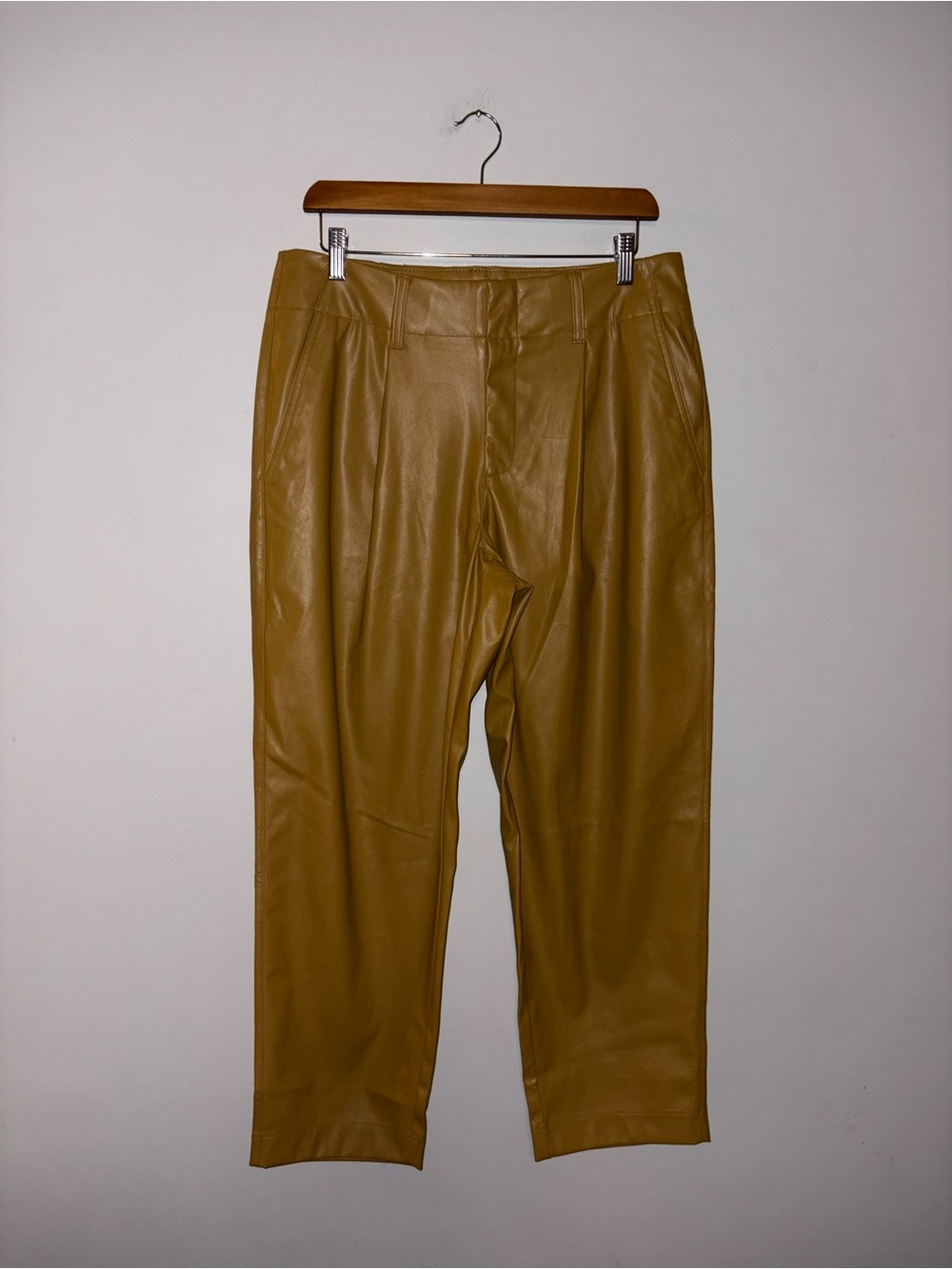 A New Days | Tan Straight Leg Pleather Pants